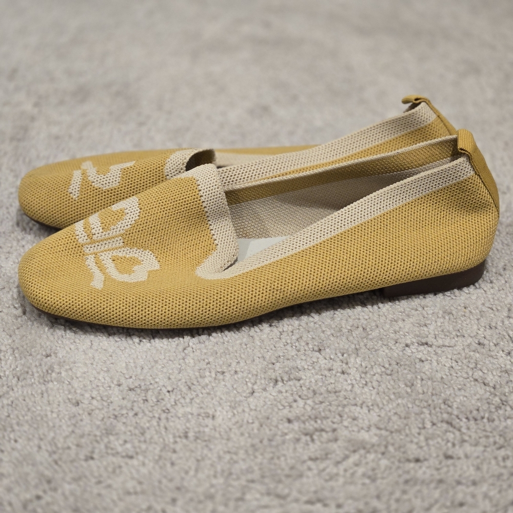 Yellow Knit Ballet Flats